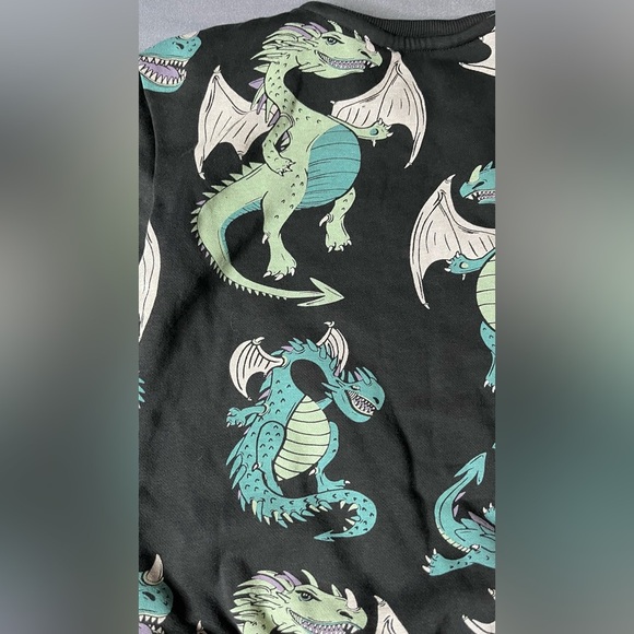 H&M Kids Dragon Print Sweater - Black and Teal - Picture 4 of 5